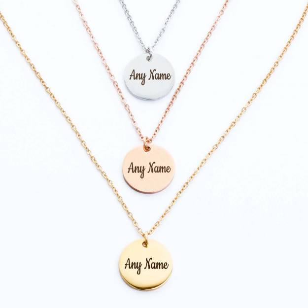 Personalised Round Pendant Necklace