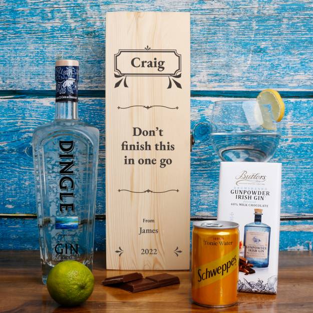 Any Text - Personalised Wooden Gin Box