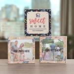 Personalised Wooden Photo Blocks - Floral Home Sweet Home