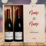 Any 2 Names And Message - Personalised Wooden Double Wine Box