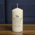 Memorial Poem A Feather From an Angel - Personalised Candle