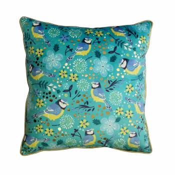 Tipperary Crystal Birdy Cushion - Blue Tit