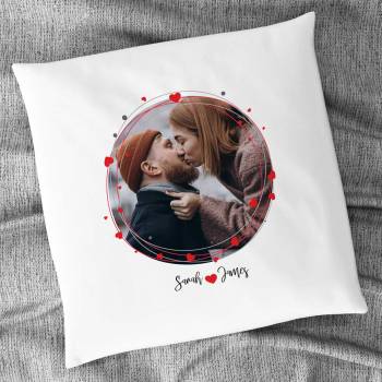 Any Photo And Names Hearts Personalised Cushion Square