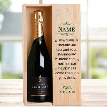 Irish Blessing Any Message - Personalised Single Champagne Box