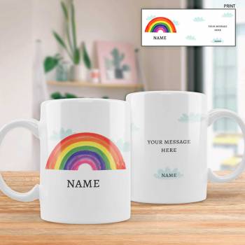Rainbow Any Name And Message - Personalised Mug