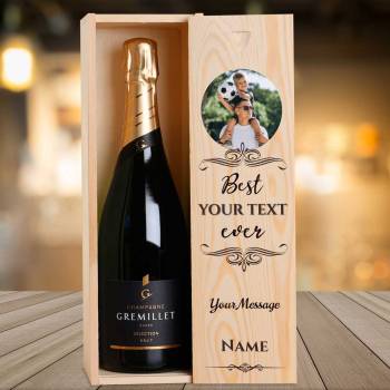 Any Photo Best Any Title Ever Black - Personalised Single Champagne Box