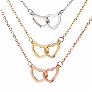 Double Petite Heart Necklace from Dubh Linn (Gold, Rose Gold or Silver)