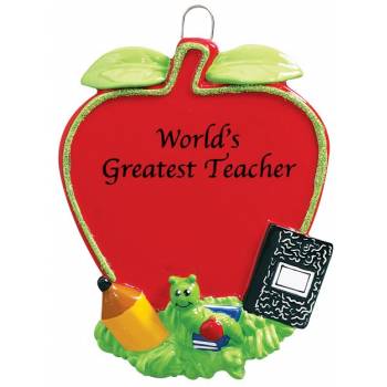 Personalised Ornament Teachers Apple
