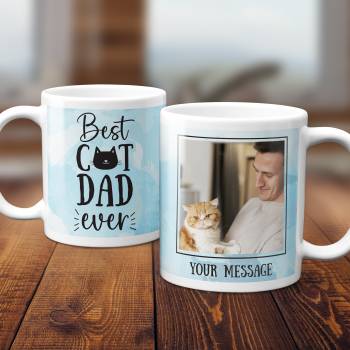 Any Photo Best Cat Dad Ever - Personalised Mug