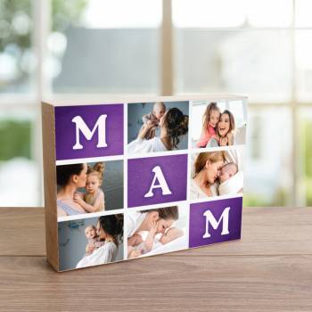 Any 6 Photos Mam - Wooden Photo Blocks