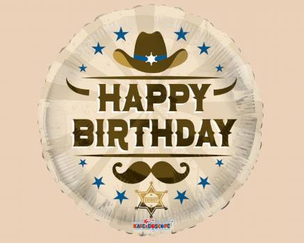 Happy Birthday Cowboy Balloon in a Box