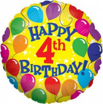 Happy 4th Birthday Balloon in a Box