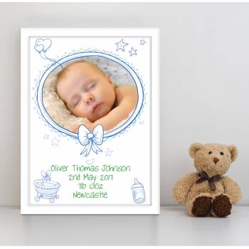 Any Photo Bow Baby Personalised Poster