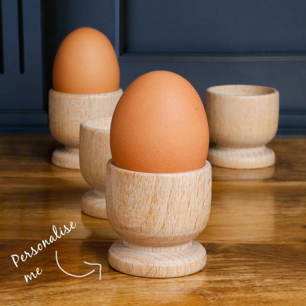 Any Name Chicken Design - Personalised Egg Cup (Set of 4)