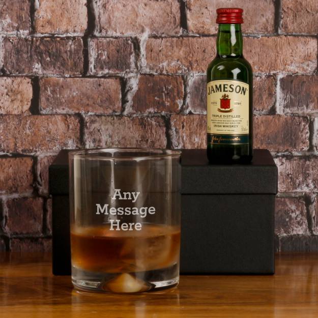 Any Message - Miniture Jameson & Whiskey Glass in Presentation Box