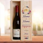 Congratulations On Your Engagement Flowers Personalised Wooden Single Wine Box