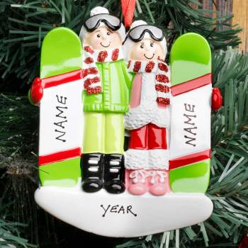 Personalised Christmas Ornament - Snowboard Couple