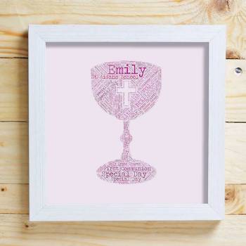 First Communion Chalice Word Cloud Box Frame