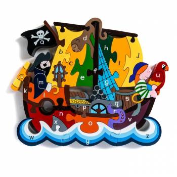 Handcrafted Pirate Ship Wooden Jigsaw Puzzle