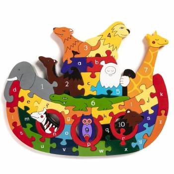 Handcrafted Noah's Ark Wooden Jigsaw Puzzle