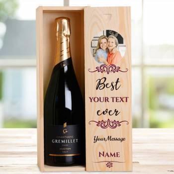 Any Photo Best Any Title Ever Burgundy - Personalised Single Champagne Box
