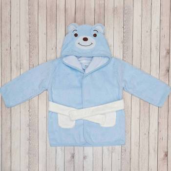 Baby Toweling Bathrobe 6-12 months (Blue or Pink)