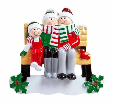 Personalised Christmas Ornament - Park Bench Family