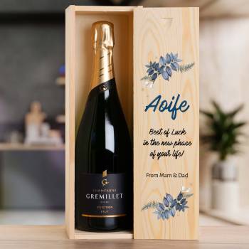 Any Name And Any Message Flowers - Personalised Single Champagne Box
