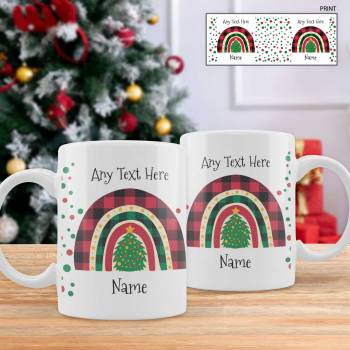 Rainbow Christmas Tree - Personalised Mug
