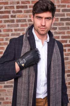 Mens Leather Gloves And Scarf Set