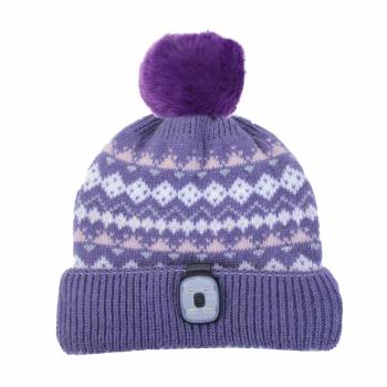 Brandwell Fair Isle Knit Hat With Removeable LED Torch