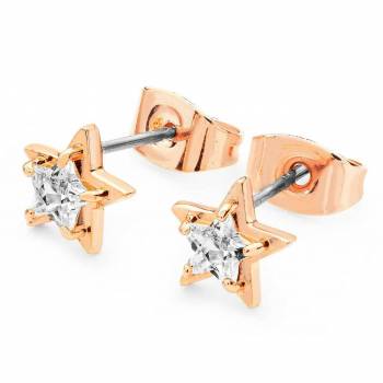 Tipperary Clear CZ Star Stud Rose Gold Earrings
