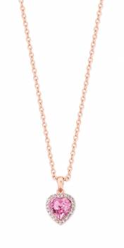 Tipperary Pink Heart Cz Rose Gold Pendant