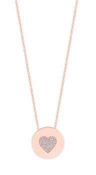 Tipperary Heart Pave Coin Rose Gold Pendant