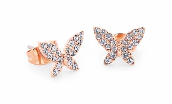 Tipperary Butterfly Rose Gold Stud Earrings