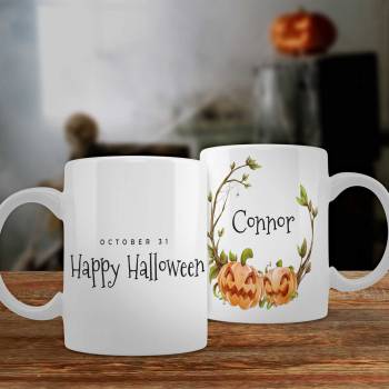 Pumpkin Vines - Halloween Personalised Mug