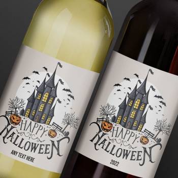 Haunted Castle - Halloween Personalised Wine