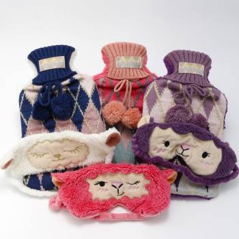 Fast Asheep Hot Water Bottle & Eye Mask Set