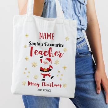 Santa's Favourite Teacher - Personalised Tote Bag