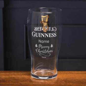 Merry Christmas - Classic Tulip Guinness Personalised Pint Glass