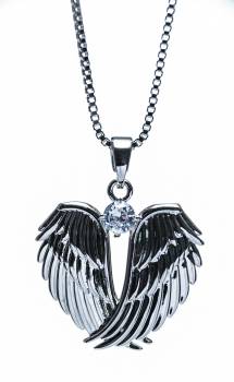 Silver Angel Wings With Diamond Pendant - Newgrange