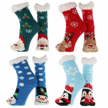Nuzzles Children's Christmas Slipper Socks