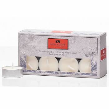 Frosted Mulberry Luxury Scented Tealights 24 Pack - Newgrange Living