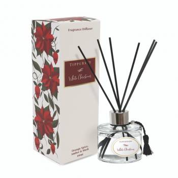 Tipperary Crystal Poinsettia Diffuser - White Christmas