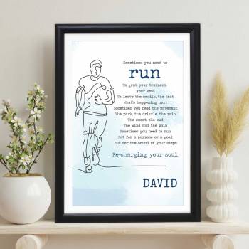 Sometimes You Need to Run Poem, Man Silhouette - Personalised Poster