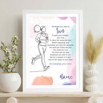 Sometimes You Need to Run Poem, Woman Silhouette - Personalised Poster
