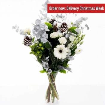 The Christmas Snow Fresh Flowers Bouquet ( Order now: Delivery Christmas Week )