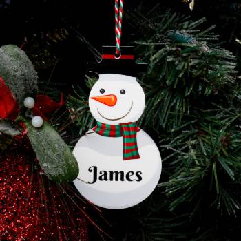 Any Name - Snowman Christmas Tree Decoration