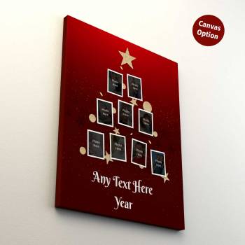 Any Photo Christmas Tree Personalised Canvas