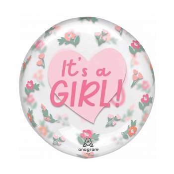 It's a Girl Floral Clearz Balloon in a Box